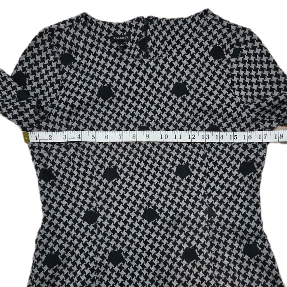 Talbot Chic Black and Gray Houndstooth Sheath Dress Size 6 - Picture 5 of 7